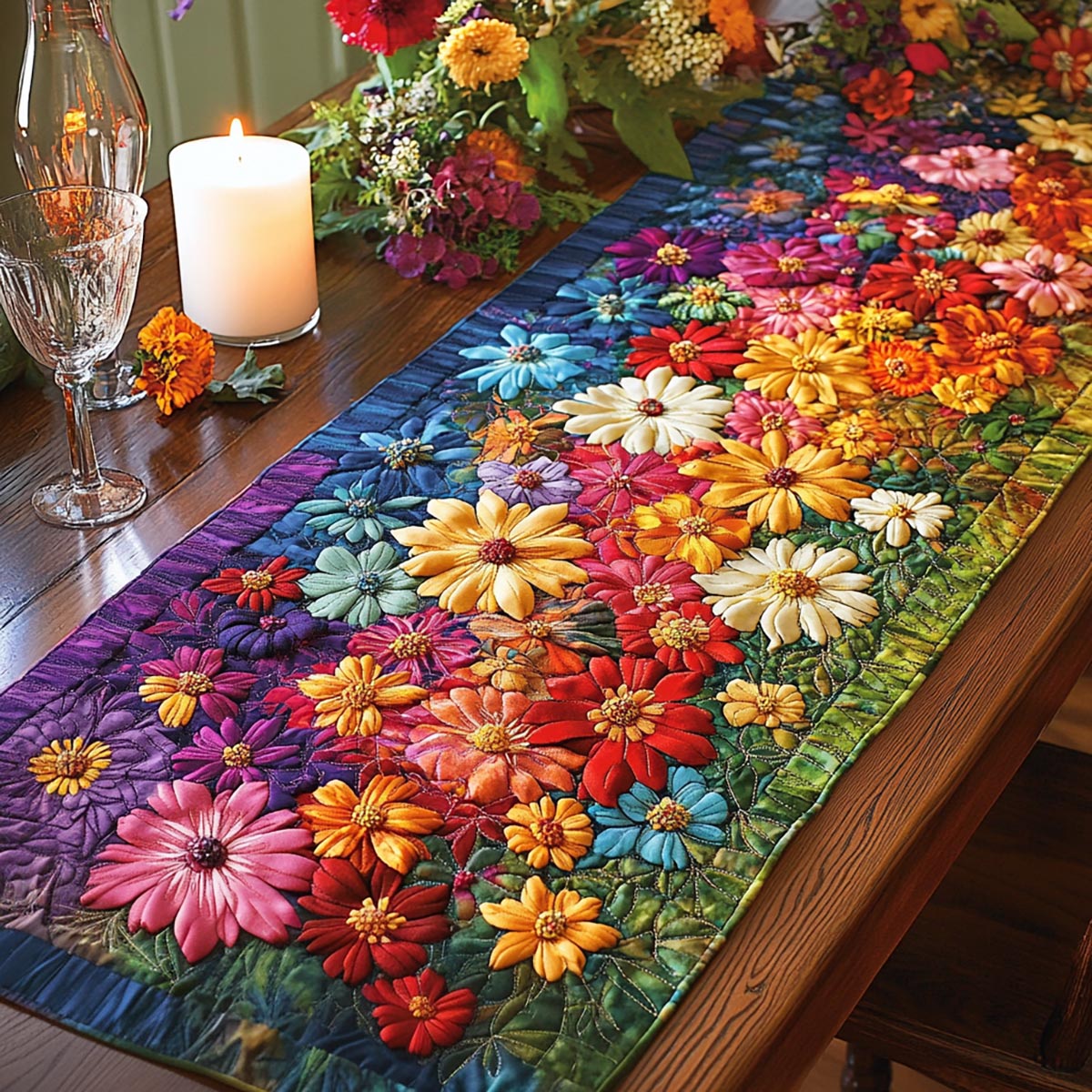 Blossom Mood Quilted Table Runner NCU0NVH721