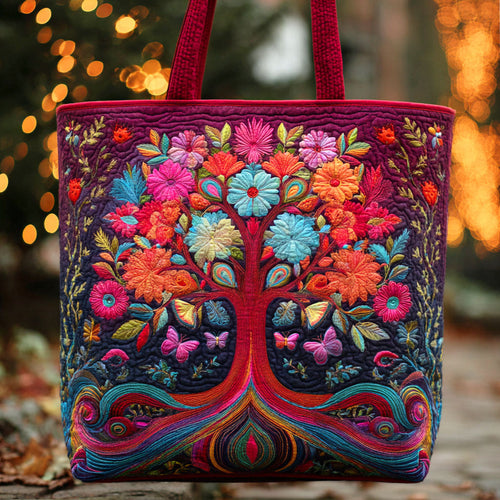 Blossoming Soul Tree Quilted Tote Bag NCU0TD626
