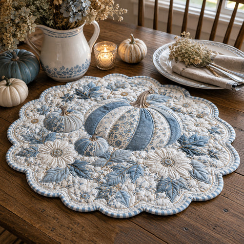Blue Cottage Harvest Custom Shape Quilted Placemat SN0PT624