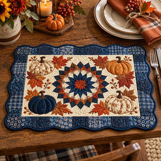 Blue Harvest Custom Shape Quilted Placemat SN0TV052
