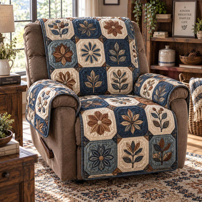 Blue Cottage Blooms Quilted Sofa Cover SN0DV984