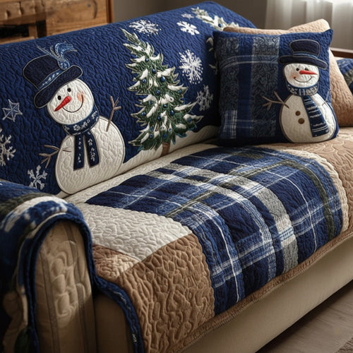 Blue Festive Nights Quilted Sofa Cover NCU0PT10360