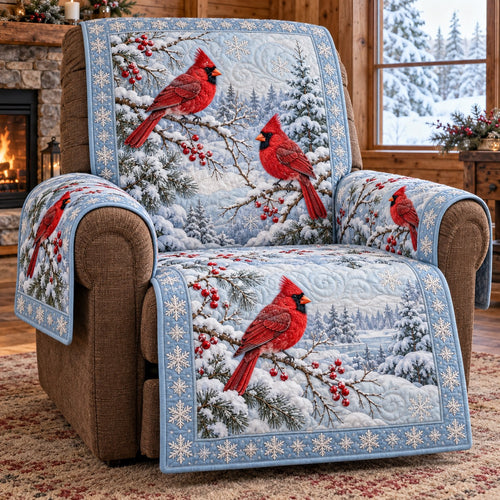 Blue Frost Cardinals Quilted Sofa Cover SN0TV941