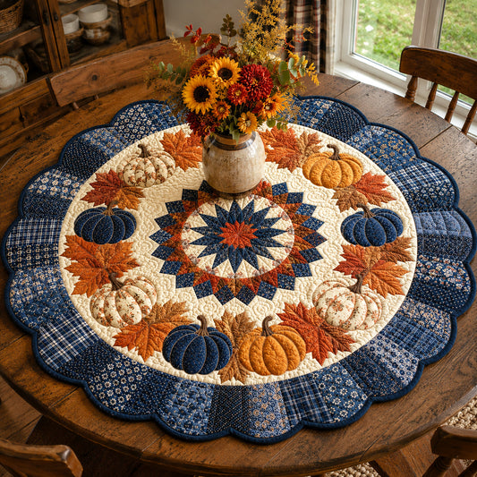 Blue Harvest Custom Shape Quilted Table Topper SN0TV052