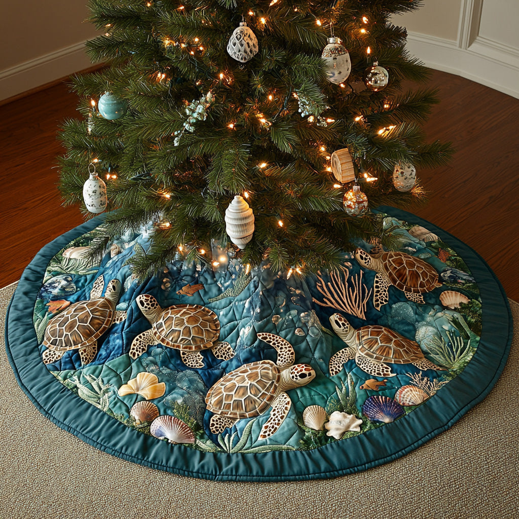 Blue Haven Christmas Quilted Tree Skirt NCU0PVL745