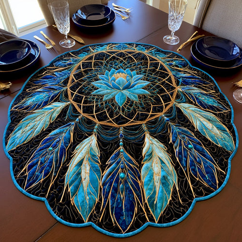 Blue Lotus Custom Shape Quilted Table Topper NCU0LV231