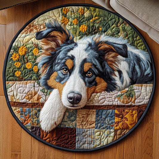 Blue Merle Dreams Quilted Round Mat NCU0DV4377