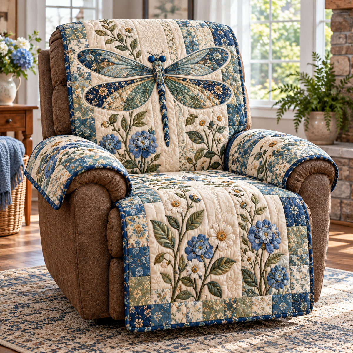 Bluebell Garden Quilted Sofa Cover SN0TV907