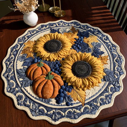 Blueberry Harvest Custom Shape Quilted Table Topper NCU0LV191
