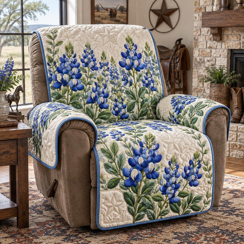 Bluebonnet Blossom Quilted Sofa Cover SN0DV992