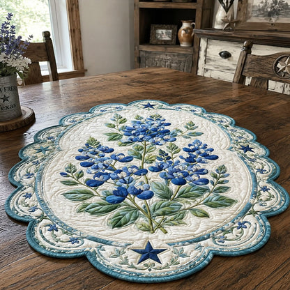 Bluebonnet Trail Star Custom Shape Quilted Table Topper SN0PT843