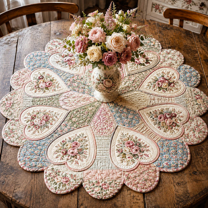 Blush Garden Custom Shape Quilted Table Topper SN0TV089