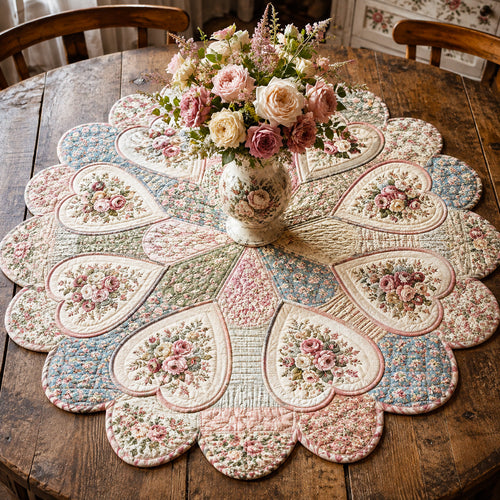 Blush Garden Custom Shape Quilted Table Topper SN0TV089