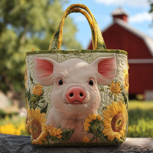 Blush Pig Beauty Quilted Tote Bag NCU0TH2763