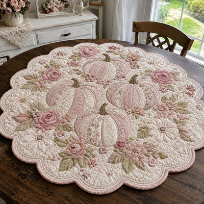 Blush Pumpkin Garden Custom Shape Quilted Table Topper SN0PT625