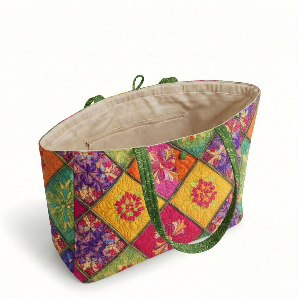 Boho Bloom Quilted Classic Tote Bag SN0K004