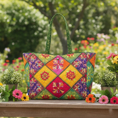 Boho Bloom Quilted Classic Tote Bag SN0K004