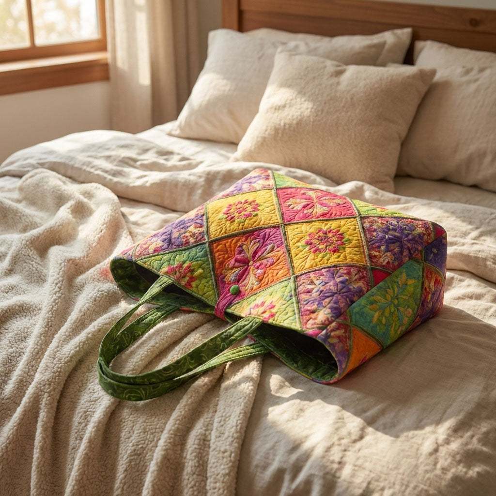 Boho Bloom Quilted Classic Tote Bag SN0K004