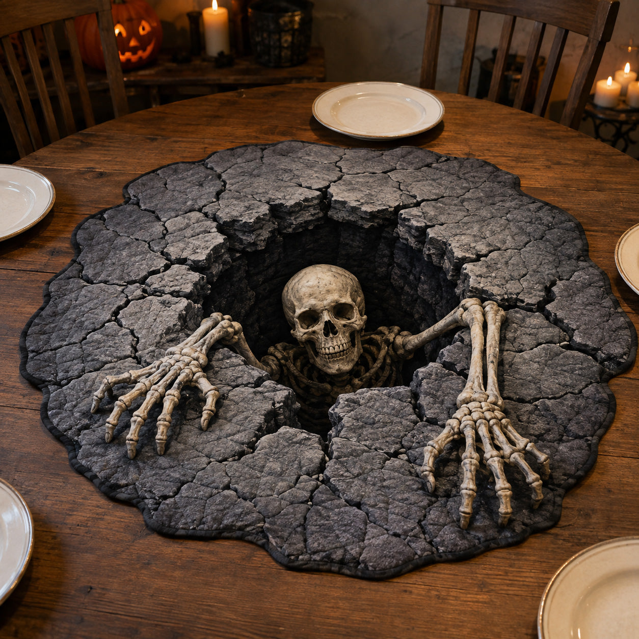 Bone Beneath Custom Shape Quilted Table Topper SN0TV266