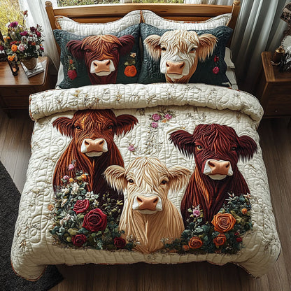 Bonnie Bovine 3-Piece Quilted Bedding Set NCU0DV3228