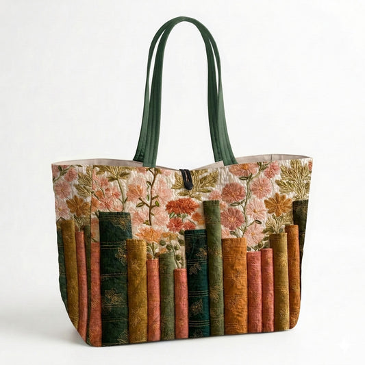 Book Bloom Quilted Classic Tote Bag SN0DK046
