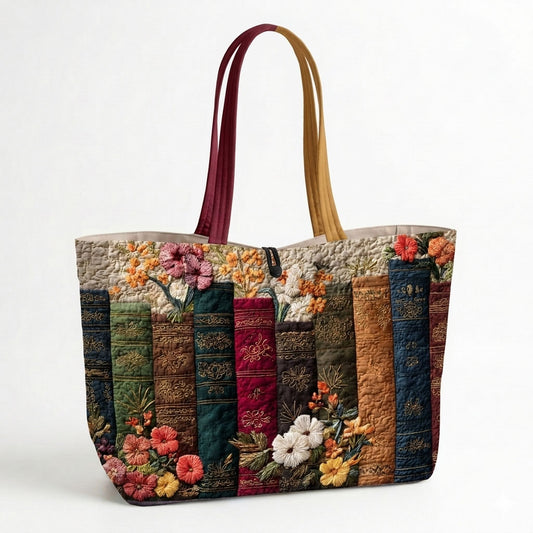 Book Garden Quilted Classic Tote Bag SN0DK049