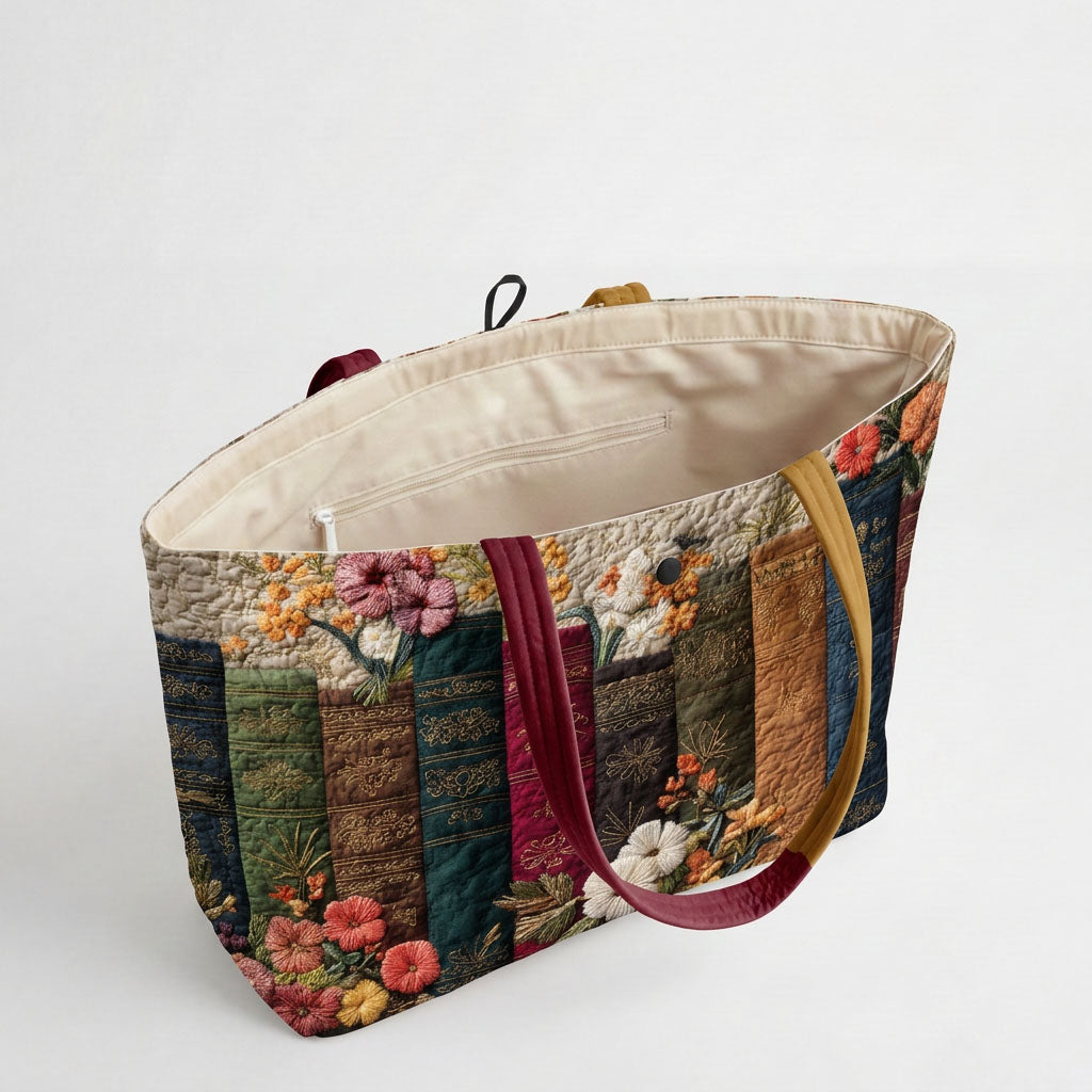 Book Garden Quilted Classic Tote Bag SN0DK049