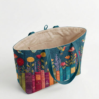 Book Garden Quilted Classic Tote Bag SN0NT029
