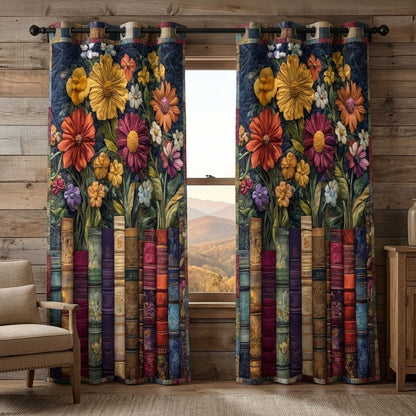 Book Haven Quilted Curtains NCU0KD041