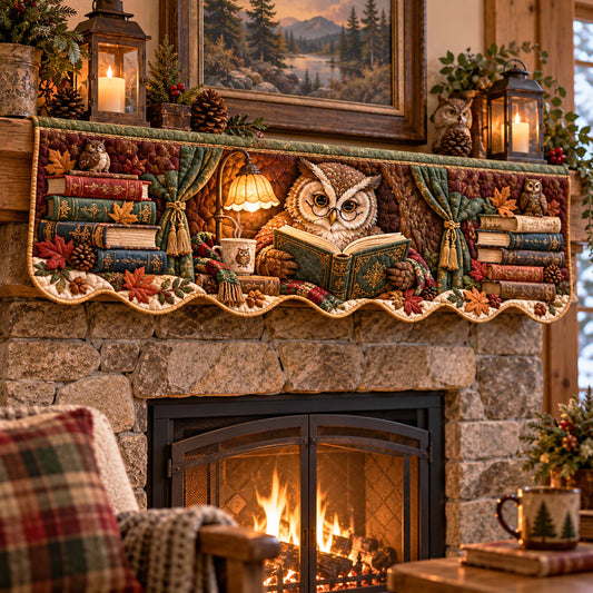 Bookish Owl Quilted Mantel Scarf SN0TD938