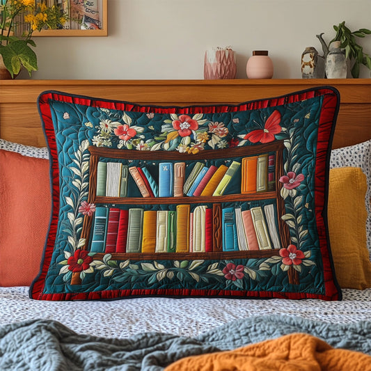 Bookworm Bliss Quilted Bedding Pillow Case NCU0VH4106