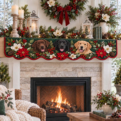 Botanical Labrador Bloom Quilted Mantel Scarf SN0HH0467
