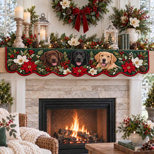 Botanical Labrador Bloom Quilted Mantel Scarf SN0HH0467