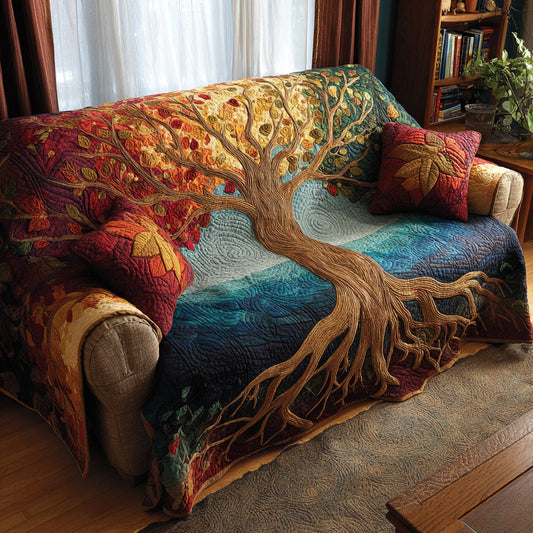 Bound by Roots Quilted Sofa Cover NCU0DV1225