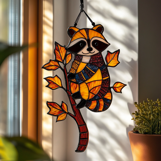 Bountiful Racoon Autumn - Window Hanging Suncatcher NCU0PD162