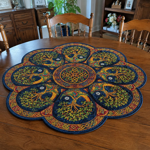 Branches of Life Custom Shape Quilted Table Topper SN0PT717
