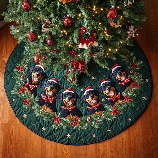 Brave Rottweiler Christmas Quilted Tree Skirt NCU0DDK1490