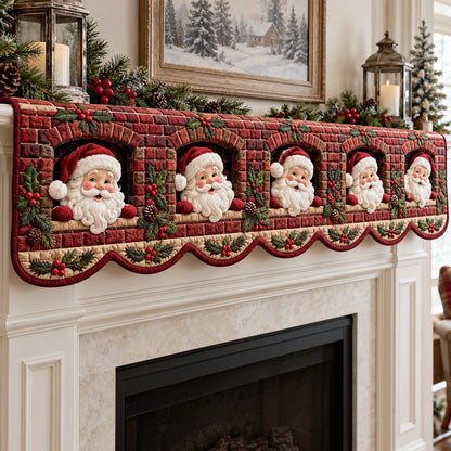 Brick Arch Santas Quilted Mantel Scarf SN0TV987