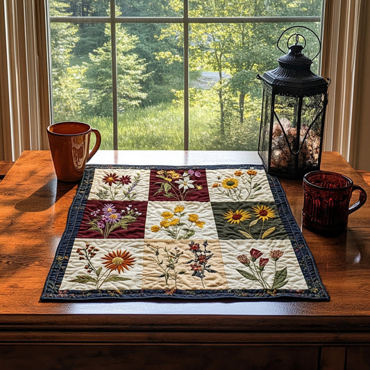 Bright Botanica Quilted Table Topper NCU0DV635