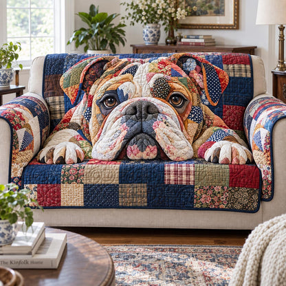 Bright Bulldog Cottage Quilted Sofa Cover SN0DV656