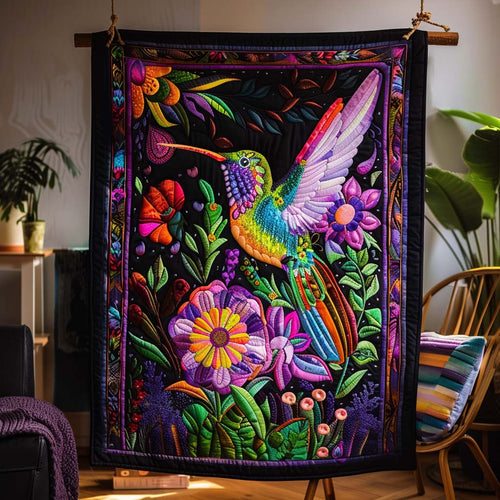 Bright Hummingbird Quilted Blanket NCU0PD278