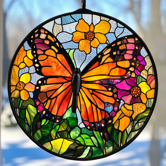Butterfly Breeze - Stained Glass Window Hanging Suncatcher NCU0PD003