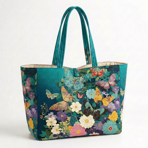 Butterfly Garden Quilted Classic Tote Bag SN0NT028