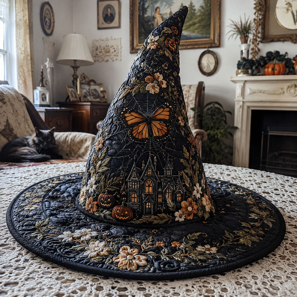 Butterfly Macabre Quilted Witch Hat SN0PT593