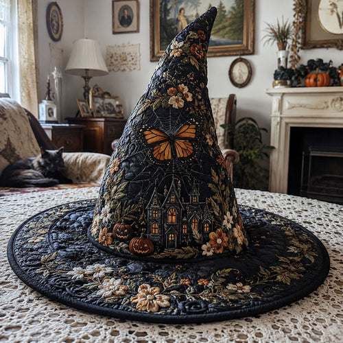 Butterfly Macabre Quilted Witch Hat SN0PT593