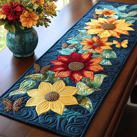 Butterfly Meadow Quilted Table Runner NCU0NT5653