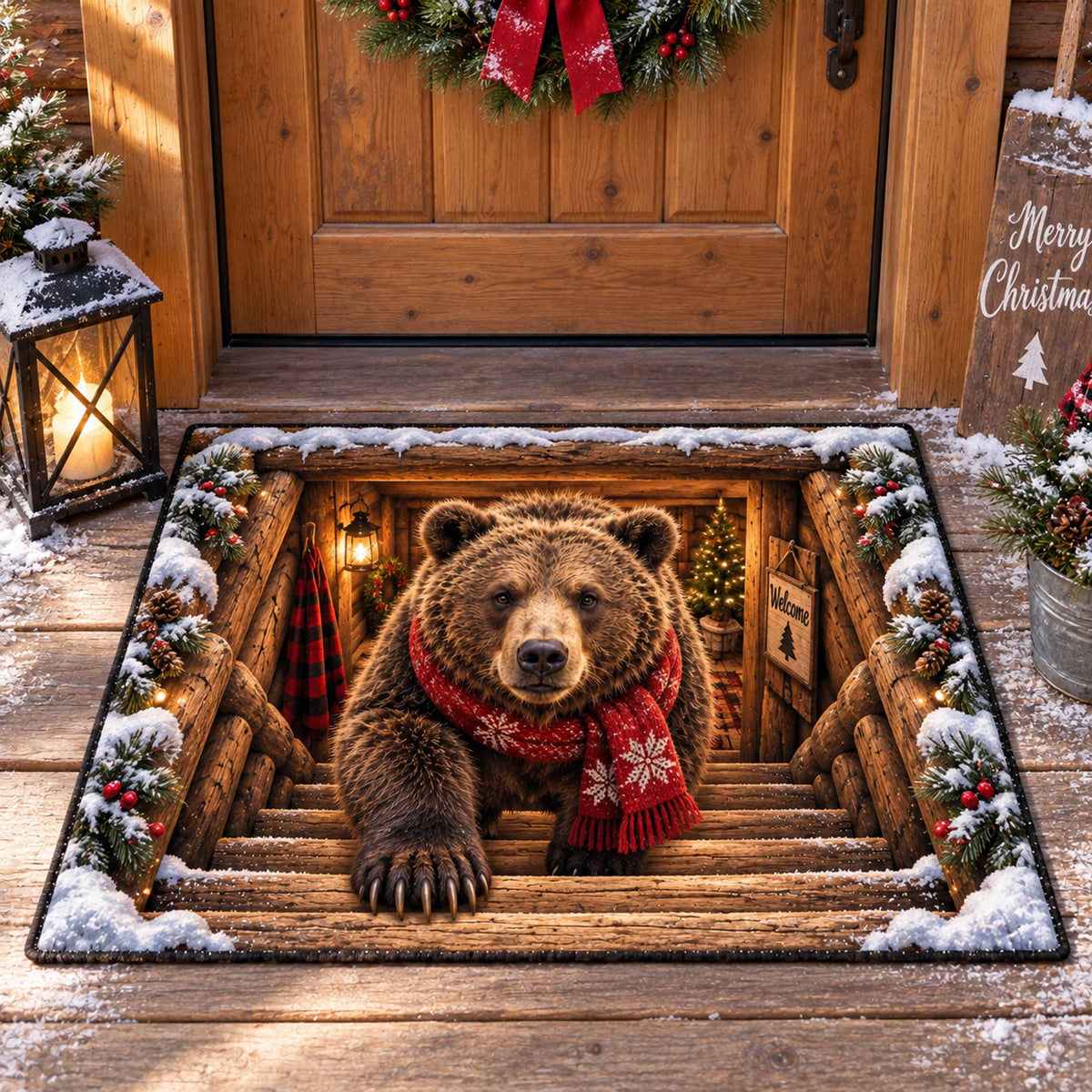 Cabin Bear Hideout Doormat SN0TD974