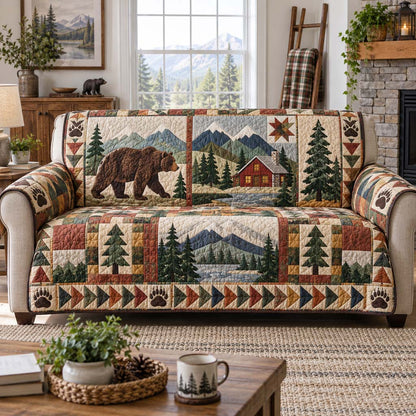 Cabin Bear Quilted Sofa Cover SN0HH0877