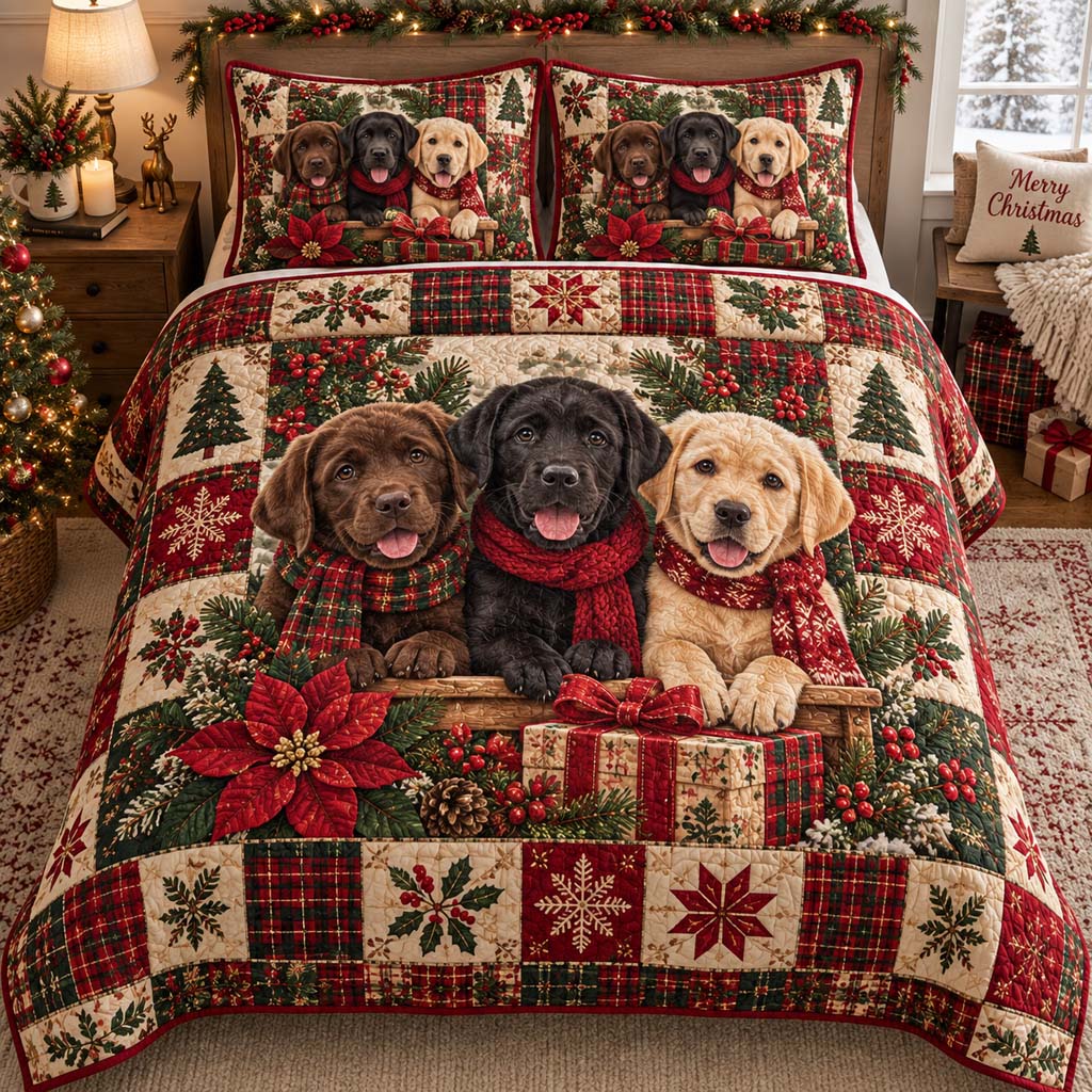 Cabin Labrador 3-Piece Quilted Bedding Set SN0HH0779