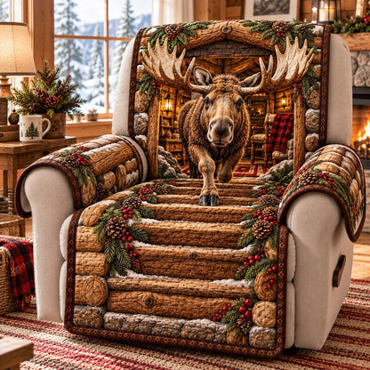 Cabin Stairs Moose Quilted Sofa Cover SN0TD1307